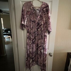 Purple/Pink Tie-dye Patterned Dress